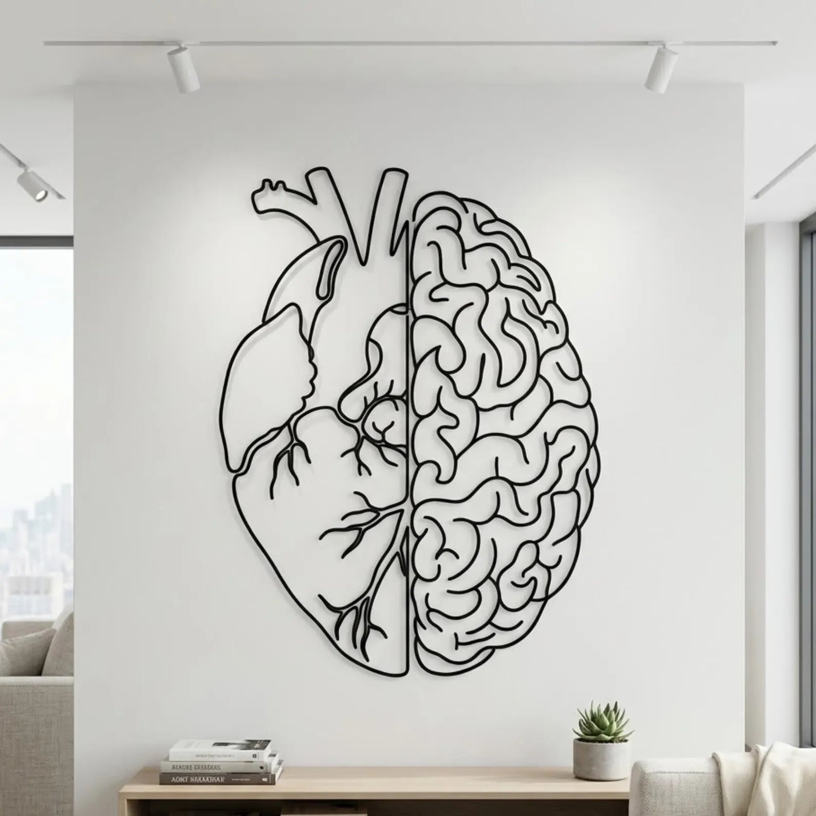 Heart and Brain SVG Metal Art Design | Psychologist & Cardiologist Digital Download